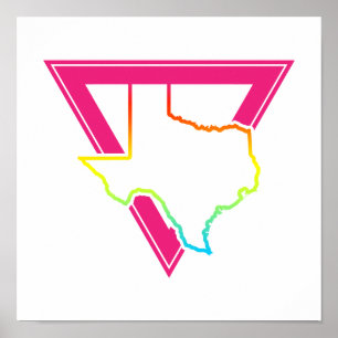 Texas-Rosa-Dreieck Poster