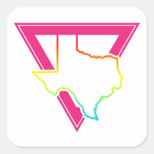 Texas-Rosa-Dreieck Quadratischer Aufkleber