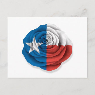 Texas-Rose-Flag auf Weiß Postkarte