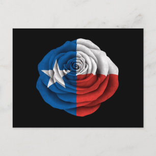 Texas Rose Flag Schwarz Postkarte