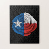 Texas-Rosen-Flagge auf Schwarzem Puzzle (Vertikal)