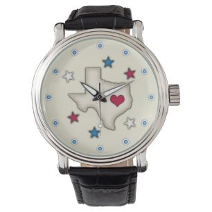 Texas-Rot-Herz Armbanduhr