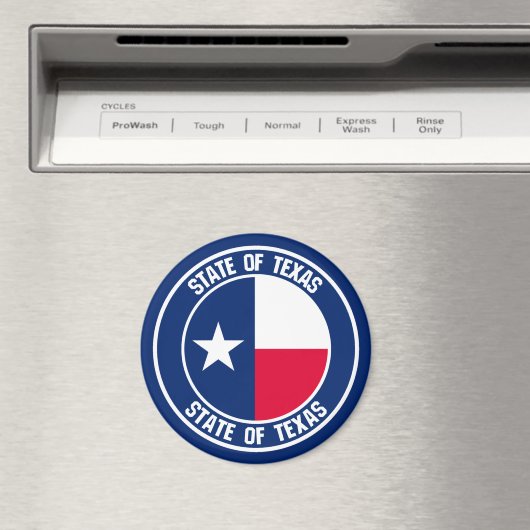 Texas Round Emblem Magnet (In Situ (Geschirrspüler))