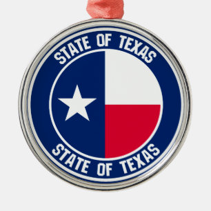 Texas Round Emblem Ornament Aus Metall