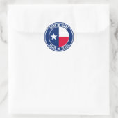 Texas Round Emblem Runder Aufkleber (Tasche)