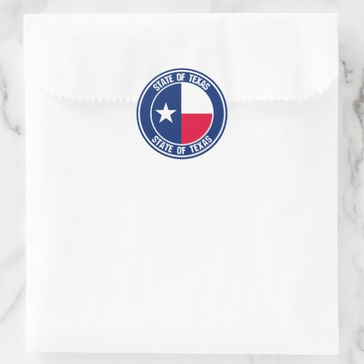 Texas Round Emblem Runder Aufkleber (Tasche)