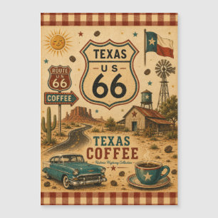 Texas Route 66 Coffee Loyalty Cafe-Stil Magnetkarte