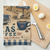 Texas Route 66 Coffee Ranch Americana Geschirrtuch (Viertel Falte)