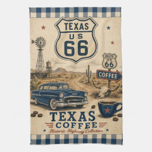 Texas Route 66 Coffee Ranch Americana Geschirrtuch