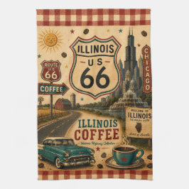 Texas Route 66 Coffee Ranch Morgen-Stil Geschirrtuch