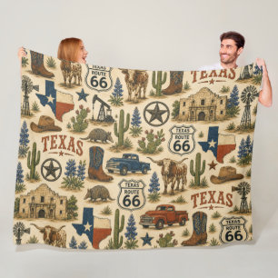 Texas Route 66 Cozy Ranch Trail Fleecedecke
