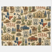 Texas Route 66 Cozy Ranch Trail Fleecedecke (Vorderseite (Horizontal))