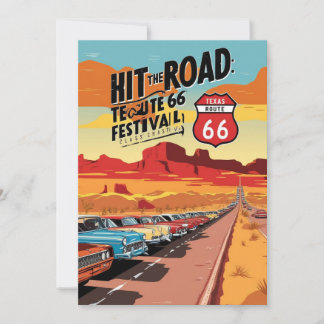 texas route 66 FESTIVAL INVITATION CARD Einladung