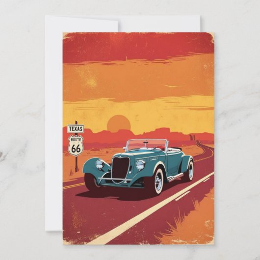 Texas Route 66 FESTIVAL POSRCARD Einladung (Vorderseite)