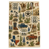 Texas Route 66 Geschenk-Rodeo Mittlere Geschenktüte (Rückseite)