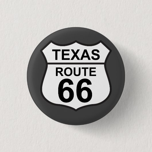 Texas Route 66 Hwy Sign Button (Vorderseite)