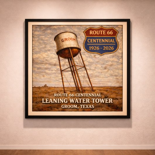 Texas Route 66 Leaning Tower Poster