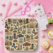 Texas Route 66 Party Ranch Pappteller (Party)