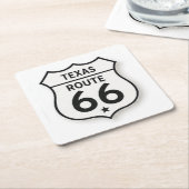 Texas Route 66 Retro Weißer Schild Untersetzer (angewinkelt)