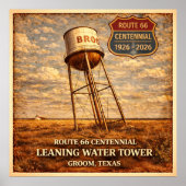 Texas Route 66 Schiefer Turm Poster (Vorne)