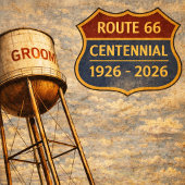 Texas Route 66 Schiefer Turm Poster