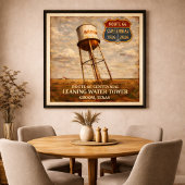 Texas Route 66 Schiefer Turm Poster