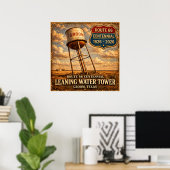 Texas Route 66 Schiefer Turm Poster (Heimbüro)