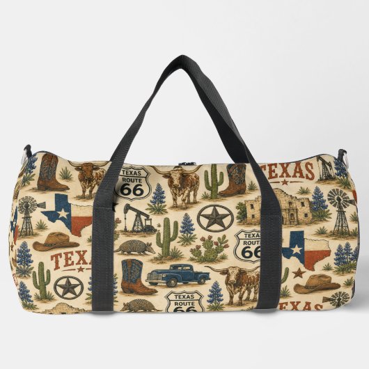 Texas Route 66 Wochenend-Rodeo Duffle Bag (Vorderseite)
