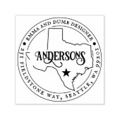Texas Rücksendeadresse Briefmarke Selbstfarbig Mod Permastempel (Design)