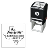 Texas-Rücksendeadresse Briefmarke Selbstfarbig Permastempel (Beispiel)
