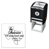 Texas-Rücksendeadresse Briefmarke Selbstfarbig Permastempel (Beispiel)