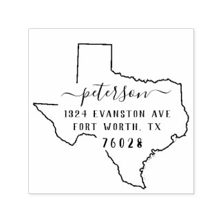 Texas-Rücksendeadresse Briefmarke Selbstfarbig Permastempel