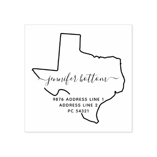 Texas Rücksendeadresse Business Gummistempel (Prägung)