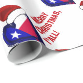 Texas Santa - Frohe Weihnachten Y'all! Geschenkpapier (Rolleneckpunkt)