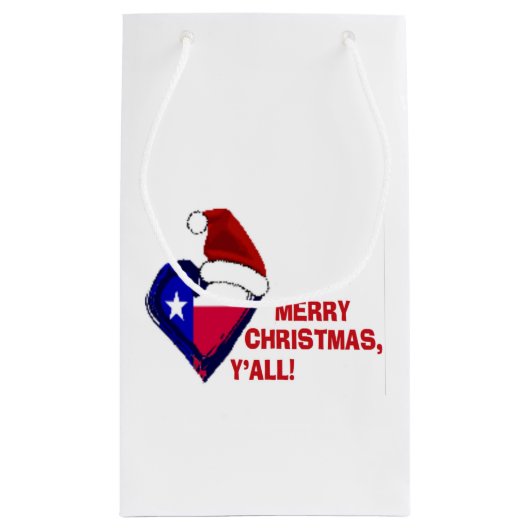 Texas Santa - Frohe Weihnachten Y'all! Kleine Geschenktüte (Rückseite)