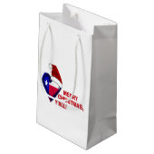 Texas Santa - Frohe Weihnachten Y'all! Kleine Geschenktüte (Rückseite Schrägansicht)