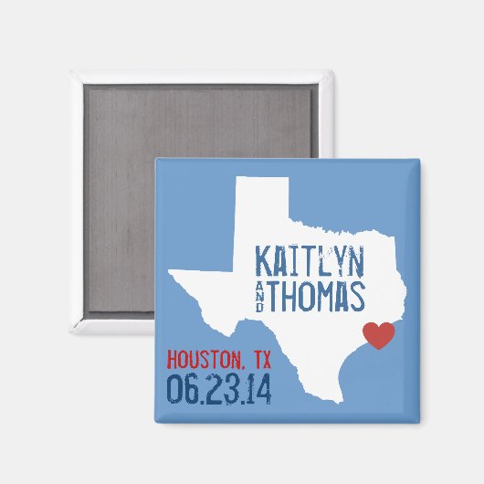 Texas Save the Date - Anpassbare Stadt Magnet (Vorderseite/Rückseite)