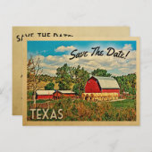 Texas Save the Date Bauernhof Rustikal Ankündigungspostkarte (Vorne/Hinten)