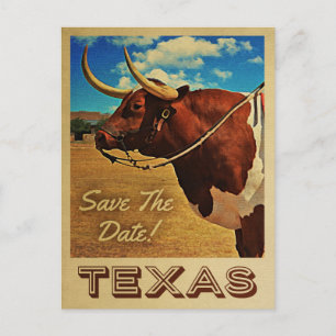 Texas Save The Date Vintage Land Western Ankündigungspostkarte