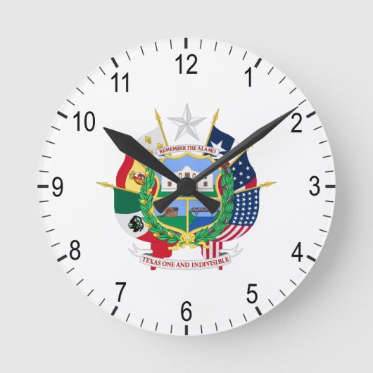 Texas-Schild Runde Wanduhr (Vorderseite)