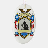 Texas-Schlachtschiff-Emblem Retro Keramik Ornament (Rechts)