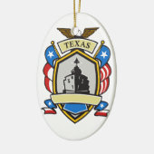 Texas-Schlachtschiff-Emblem Retro Keramik Ornament (Links)