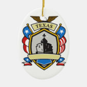 Texas-Schlachtschiff-Emblem Retro Keramik Ornament (Vorne)