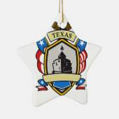 Texas-Schlachtschiff-Emblem Retro Keramikornament (Rechts)