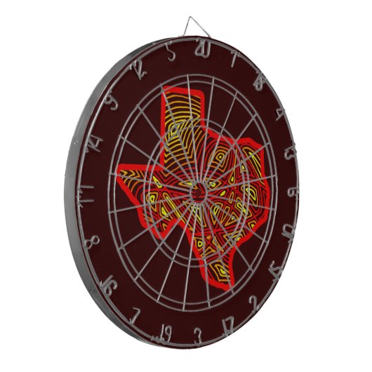 Texas Scribbleprint Dartscheibe (Vorderseite Links)
