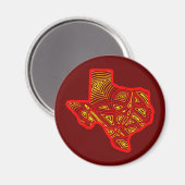 Texas Scribbleprint Magnet (Vorderseite/Rückseite)