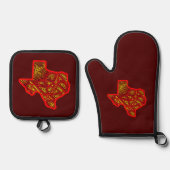 Texas Scribbleprints Ofenhandschuh & Topflappen-Set (Vorderseite)