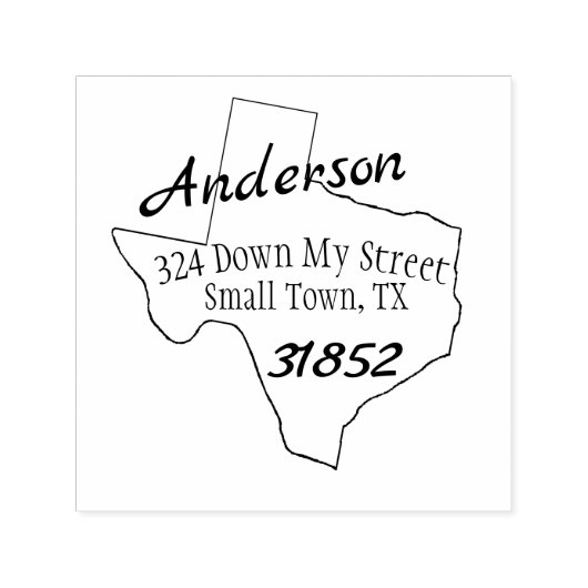 Texas Script Familienname Permastempel (Design)