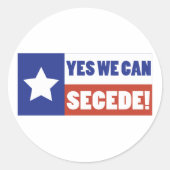 Texas Secede Runder Aufkleber (Vorderseite)