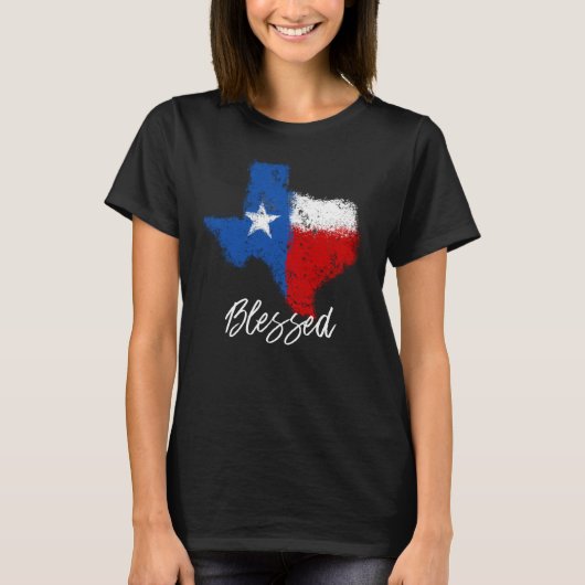 Texas segnete die beunruhigte Staats-Flagge T-Shirt (Vorderseite)